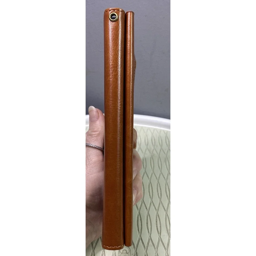 Xcase Bar Brown Leather Phone Case/Wallet/Stand For iPhone 13 Pro Max 6.75x3.25